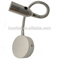 AC85-265V 1W Bedside Lights Wall Mounted Lamp Switch On With Gooseneck Pipe