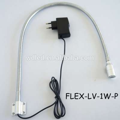 1W 110V 220v flexible arm led reading light/flexible led book light