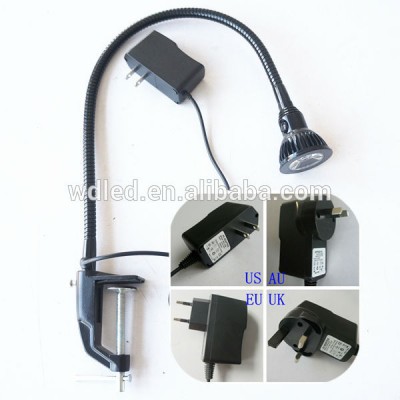 3W 110V/220V Flexble hose clamp LED table reading light